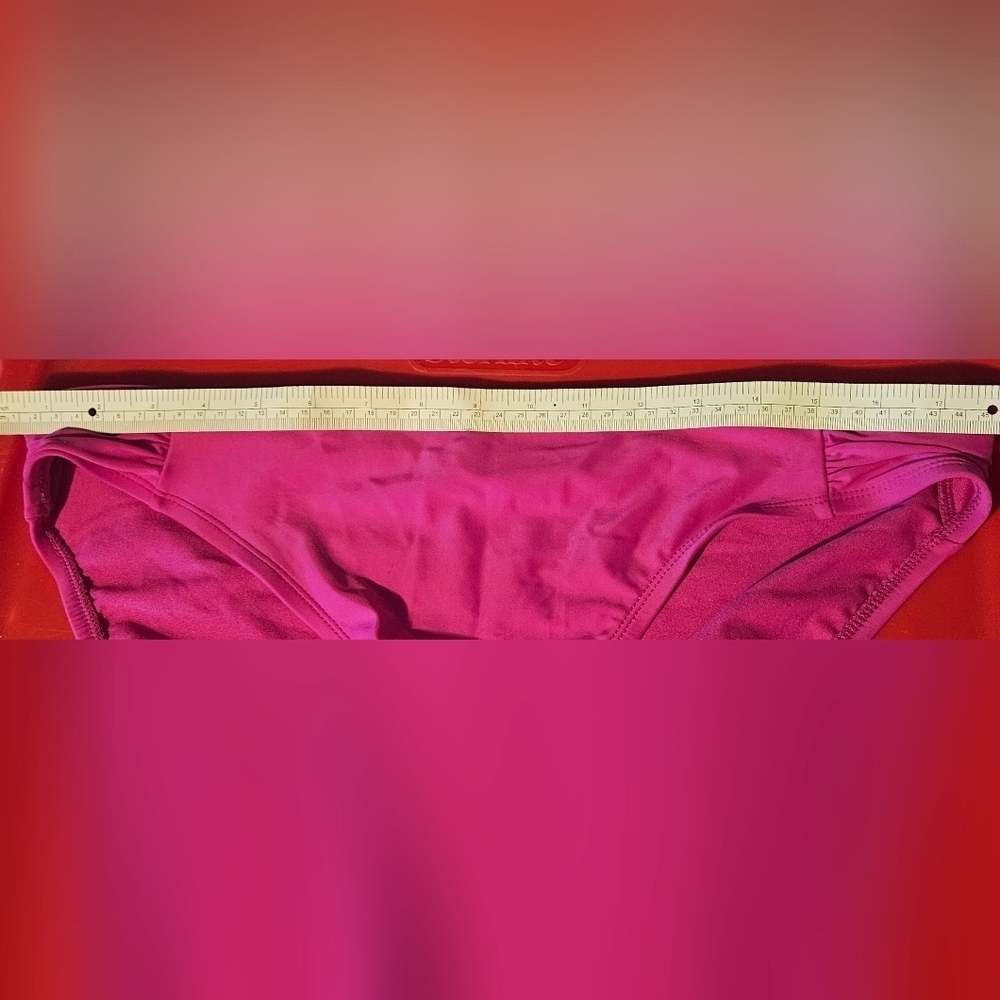 Ruched Raspberry Bikini Bottoms - Picture 4 of 5